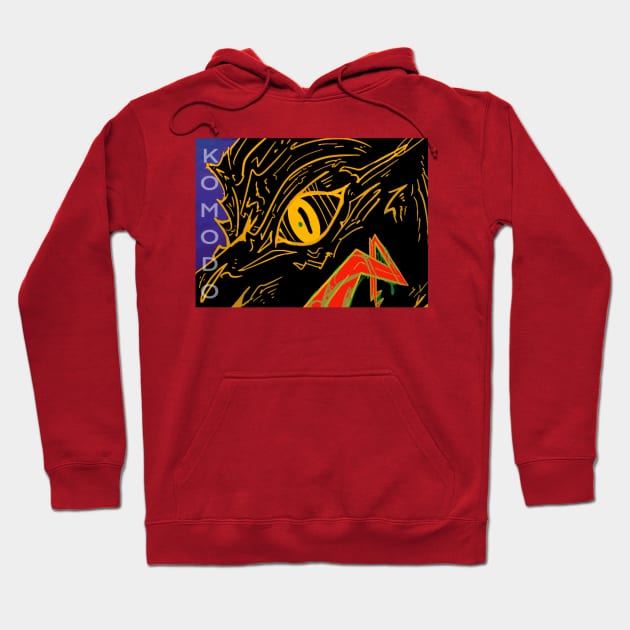 Komodo Dragon (black & gold) Hoodie by MerchForTheMind